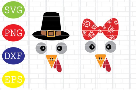 Cute Turkey Svg, Turkey Face Svg Dxf Png for Graphics and Crafts