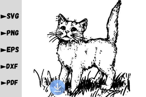 Kitty, Kitty Silhouette, Kitty SVG for Crafts and Graphics