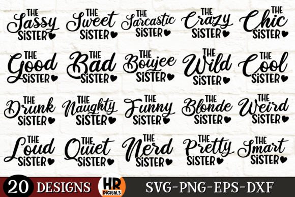 Sisters SVG Bundle, Funny Sisters Trip Graphics for Crafts