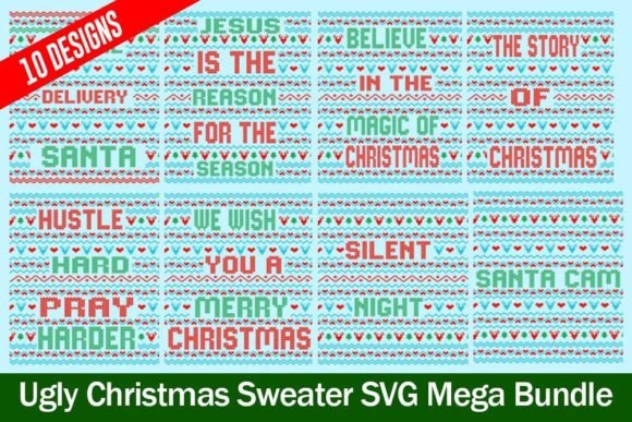 Vintage Ugly Sweater SVG Design Bundle for Graphics and Crafts